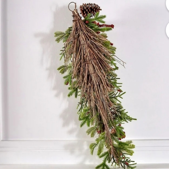 Wicker Park 36" Unlit Berry & Pinecones Swag - Picture 2 of 4